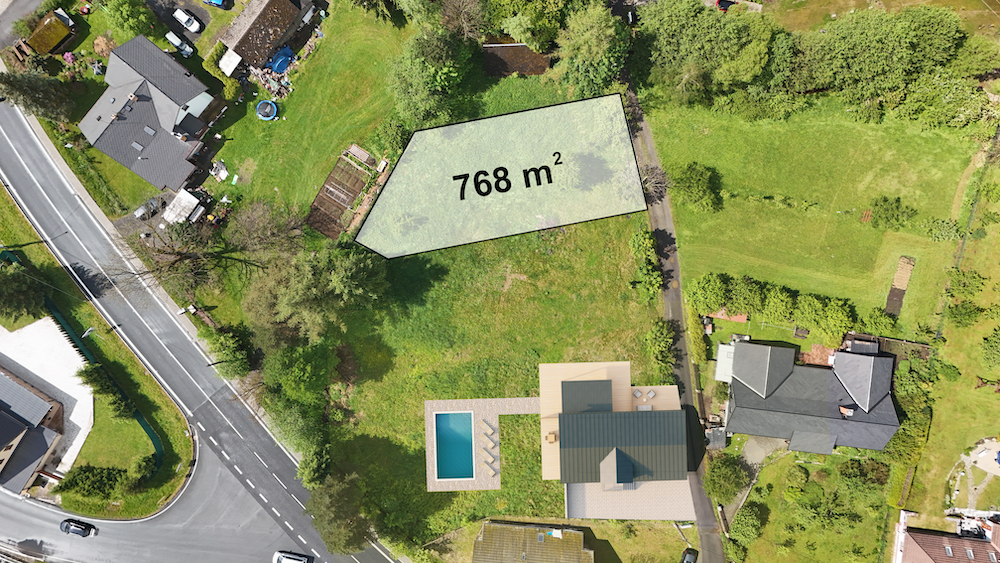 Mapa pozemku 768 m² pod Červenohorským sedlem