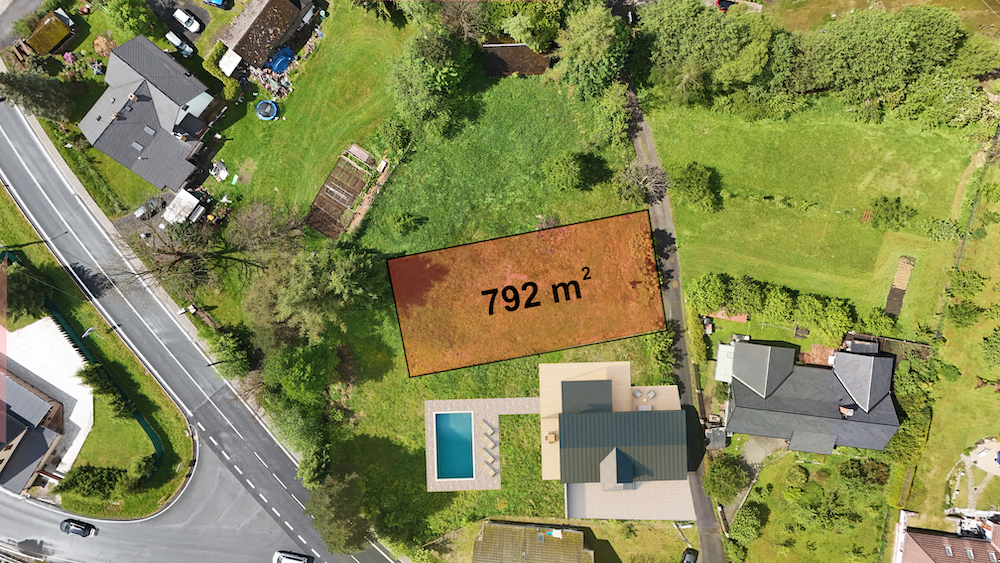 Mapa pozemku 792 m² pod Červenohorským sedlem